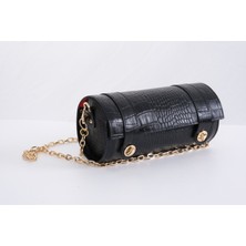 Dımple Roll Desıgn Black Croco