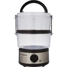 Beper - 5l Çok Yanmalı Buharlı Pişirici, Yerden Tasarruflu, 60 Dakika Zamanlayıcı, Sağlıklı Buharlama, 400-500W Güç - Gümüş / Siyah