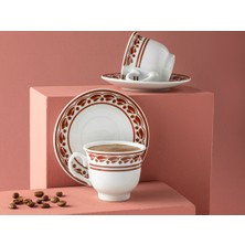 English Home Axis Porselen 2'li Kahve Fincan Takımı 80 ml Bordo