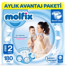 Molfix Bebek Bezi 2 Beden Mini Aylık Avantaj Paketi 180 Adet