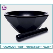 Isolab 038.18.150 Havan - Agat - Tokmağı ile - Çap 150 mm - Standart Form - Siyah (1 Adet)