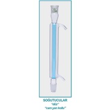 Isolab 033.11.253 Soğutucu - Düz - 250 mm - DIŞI:NS29/32 - ERKEK:NS29/32 - Cam Yan Kol (1 Adet)
