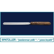 Isolab 047.10.200 Spatül - Paslanmaz Çelik - Düz Bıçaklı - 200 mm (1 Adet)