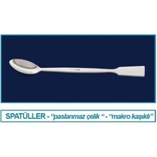 Isolab 047.01.180 Spatül - Paslanmaz Çelik - Makro Kaşıklı - 180 mm (1 Adet)