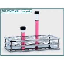 Isolab 079.02.002 Tüp Standı - Paslanmaz Çelik - 50 Delik - 16 mm Tüpler Için (1 Adet)