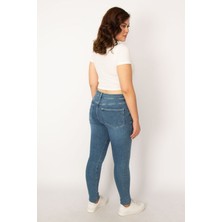 Şans Kadın Mavi 5 Cep Skinny Jean Pantolon 65N33761