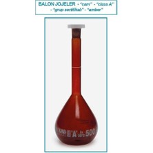 Isolab 014.01.901 Balon Joje  Standard  Amber Beyaz Skala  1000 ml  Ns 24/29 2 Adet