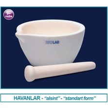 Isolab 038.08.125 Havan  Alumina  Tokmağı Ile  125 mm Dış Çap 1 Adet