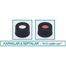 Isolab 096.05.003 Kapak  Septa  Silikon / Ptfe  Yarıksız  N13 Vidalı Vial Için 100 Adet