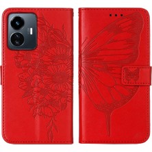 ZH Store Vivo Y77 5g Global Için Kabartmalı Pu Kılıf (Yurt Dışından)