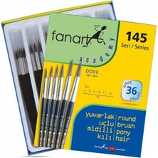 Fanart : Academy : Seri 145 : Midilli Kılı Yuvarlak Fırça Seti : No 7-12 (36 Adet)