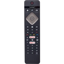 Philips Orjinal Kl Phılıps Ambılıght Netflıx-Rakuten Tv Tuşlu 43PUS6504/62 LED Tv Kumandası