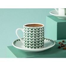 English Home Leno Porselen 2'li Kahve Fincan Takımı 80 ml Yeşil