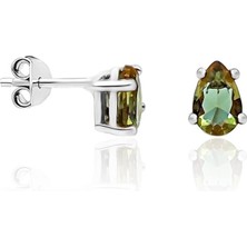 Aykat Gümüş Küçük Boy Zultanit Taşlı Kadın Küpesi Vidalı Kadın Küpesi KUPE-534