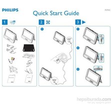 Philips PD7042 Taşınabilir Şarjlı 2 Adet DVD Kafalık Monitörü - Siyah - Dvd Ekran Eğlence sistemi