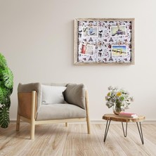Hediye Kesesi Ahşap Hasır Duvar Fotoğraf Çerçevesi 37X47