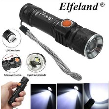 Haitun Elfeland ST-515 T6 Zumlanabilir USB Şarj 18650 ile LED El Feneri (Yurt Dışından)