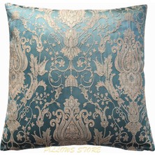 Pillows Store Kabartmalı Çiçek Desenli Açık Mavi Kırlent Kılıfı 45CM*45CM