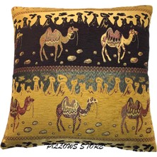 Pillows Store Deve Desenli Safran Kırlent Kılıfı 45CM*45CM