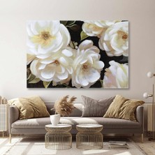 SML Tablo Beyaz Gül Bahçesi Kanvas Tablo