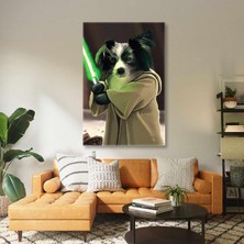 SML Tablo Işın Kılıcı Tutan Şirin Köpek Kanvas Tablo