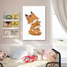 SML Tablo Birbirine Sarılan Tilki Ailesi Kanvas Tablo