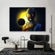 SML Tablo Neon Makyajlı Kadın Kanvas Tablo