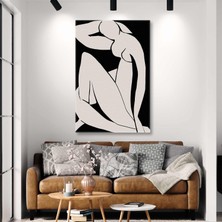 SML Tablo Beyaz Leke Kadın Figürü Ilüstrasyonu Kanvas Tablo