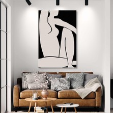 SML Tablo Beyaz Leke Kadın Figürü Ilüstrasyon Kanvas Tablo