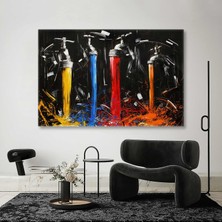 SML Tablo Renkli Boya Akan Çeşmeler Boya Sıçraması Kanvas Tablo