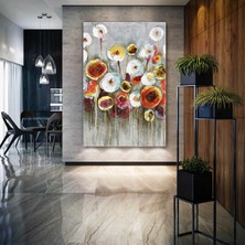 SML Tablo Renkli Çiçek Bahçesi Dekoratif Kanvas Tablo