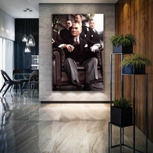 SML Tablo Gazi Mustafa Kemal Atatürk Oturan Kanvas Tablo