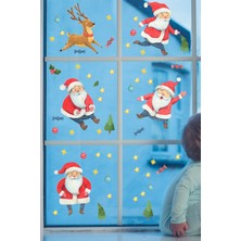 Mıgnatıs Sevimli Noel Babalar Yılbaşı Süsleme Bebek Çocuk Odası Sticker Seti Yeniyıl