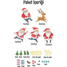 Mıgnatıs Sevimli Noel Babalar Yılbaşı Süsleme Bebek Çocuk Odası Sticker Seti Yeniyıl