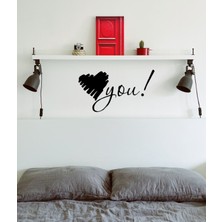 Mıgnatıs Kalp Şekli ve You Yazısı Duvar Sticker, Ev Dekorasyonu,ofis Sticker, Oturma Odası Sticker 60X33CM