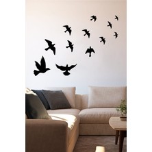 Mıgnatıs Kuş Sürüsü Uçuşan Kuşlar Serisi Duvar Duvar Sticker Yapıştırma - Siyah