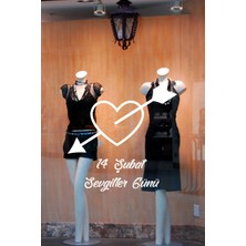 Mıgnatıs  Sevgililer Günü Içinden Dolu Ok Geçmiş Içi Dolu Kalp 60 cm Sticker
