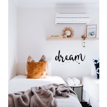 Mıgnatıs El Yazısı ile Yazılmış Dream Yazısı Duvar Sticker, Ev Dekorasyonu, Ofis Sticker, Oturma Odası Sticker 60X33 cm - Siyah