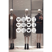 Mıgnatıs Sevgililer Günü Için Içinde Love Yazılı 12 Adet Kalp 60 cm Sticker