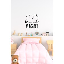 Mıgnatıs Good Night Yazısı Duvar Sticker, Ev Dekorasyonu,ofis Sticker, Oturma Odası Salon Sticker - 60X58CM