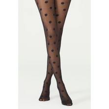 Penti Siyah Big Dots Külotlu Çorap