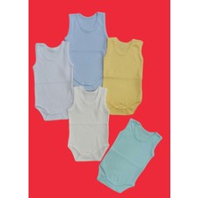 Özdemirli Bebe Kız Çocuk Askılı Atlet 5'li Paket 0-48 Ay Çıtçıtlı Renkli Temalı