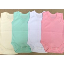 Bebedino Çıtçıtlı Badi Askılı (4 Lü Paket) Krem,yeşil,beyaz,pembe