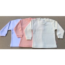 Bebedino Uzun Kollu Bebek Üst Badi (3 Lü Paket) (Beyaz,somon,krem) 0-24 Ay Arası