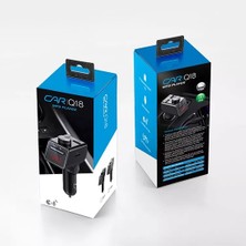 Car Q18 Bt + Sd Card + Mic Araç Transmitter + Araç Şarj Girişi Q18