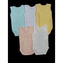 Özdemirli Bebe Askılı Basic Bisiklet Yaka Atlet Çıtçıtlı Badi 5li Paket 0-48 Ay