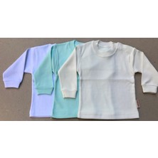 Bebedino Üst Badi Uzun Kol (3 Lu Paket) (Beyaz,su Yeşil,krem)