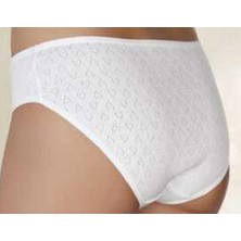 Hülya Butik Tuhafiye %100 Pamuklu3 Adet Jakarlı Kalpli Kadın Slip Bikini Külot