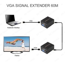 BK Teknoloji VGA Extender 60 Metre RJ45 CAT5E/CAT6 Ağ Kablosu VGA Uzatıcı