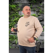 Starbattal Büyük Beden Erkek Sweat Just 22733 Bej